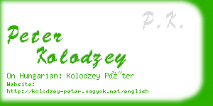 peter kolodzey business card